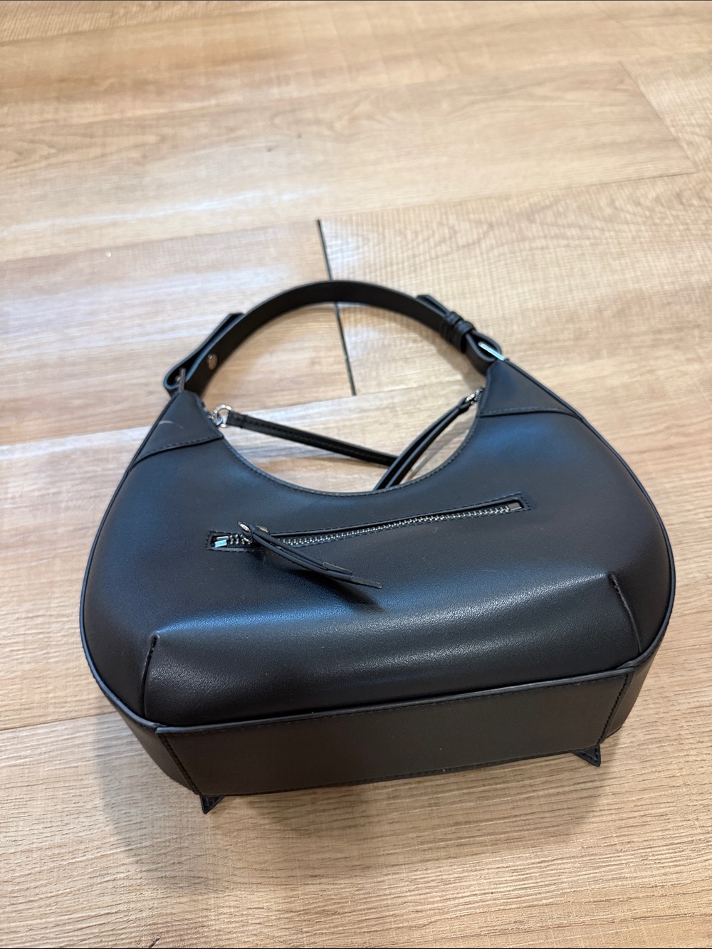 Charles & Keith Black Buckle-Accent Shoulder Bag - Picture 4 of 4